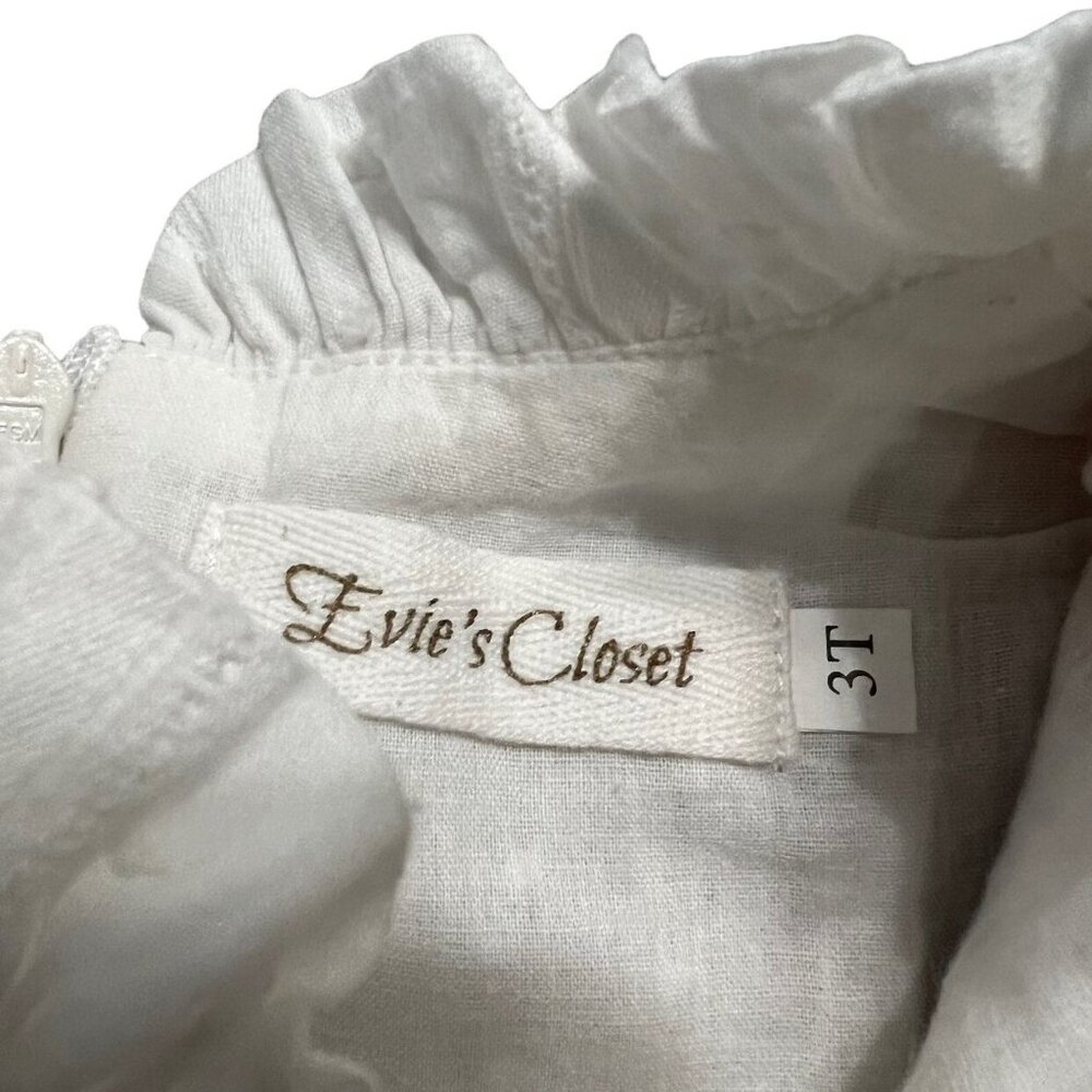 Evie's Closet 3T “The Eyelet Dress” Linen - Lace - Swiss Dot - Picture 7 of 7